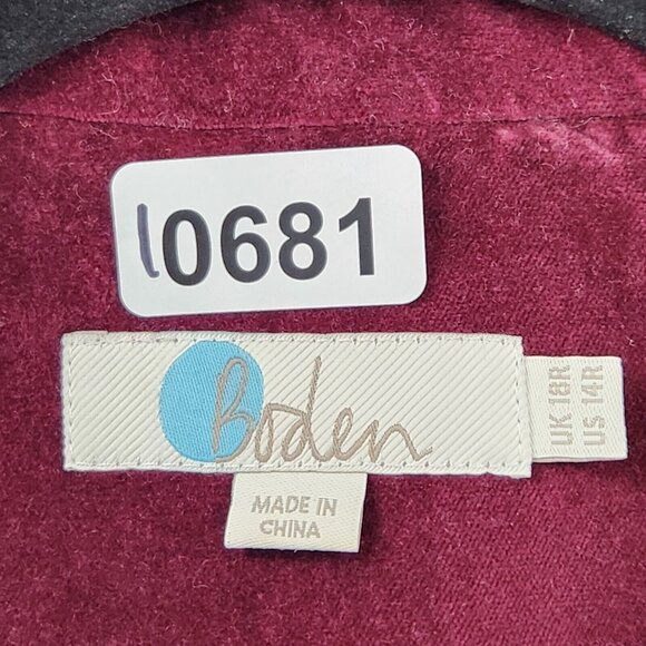 Boden Jacket Womens 14 Red Stretch Velvet Blazer Single Button Classic Career - Picture 10 of 14